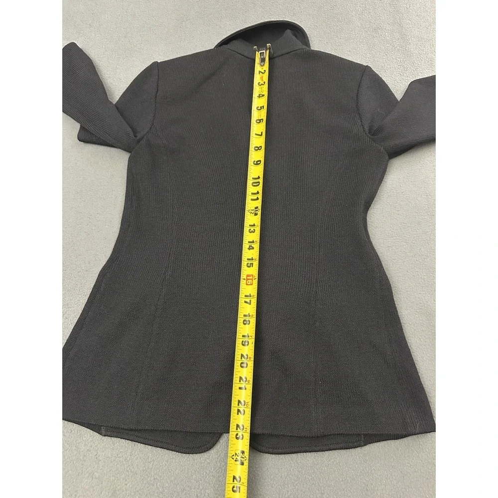 ST JOHN COLLECTION Classic Knit Sweater Blazer Size 0 Black Women Jacket